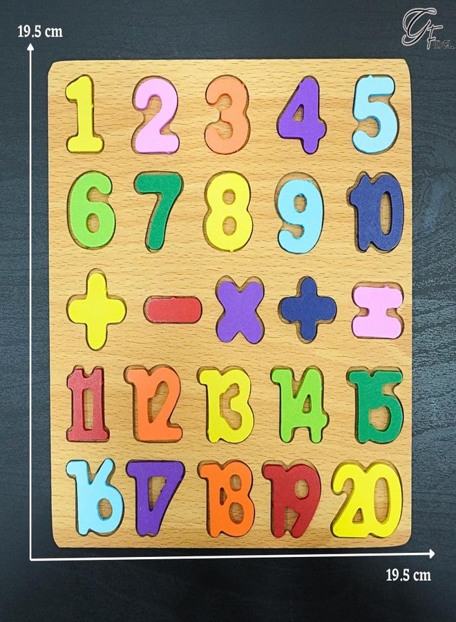G.FIDEL Wooden Number Puzzles for Kids | 1 to 20 and Mathematical Function Puzzle Board for Toddlers | Learning Toys (Number Puzzle) - Image 4